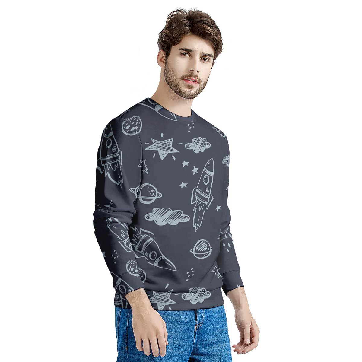 Cartoon Galaxy Space Men's Sweatshirt-grizzshop