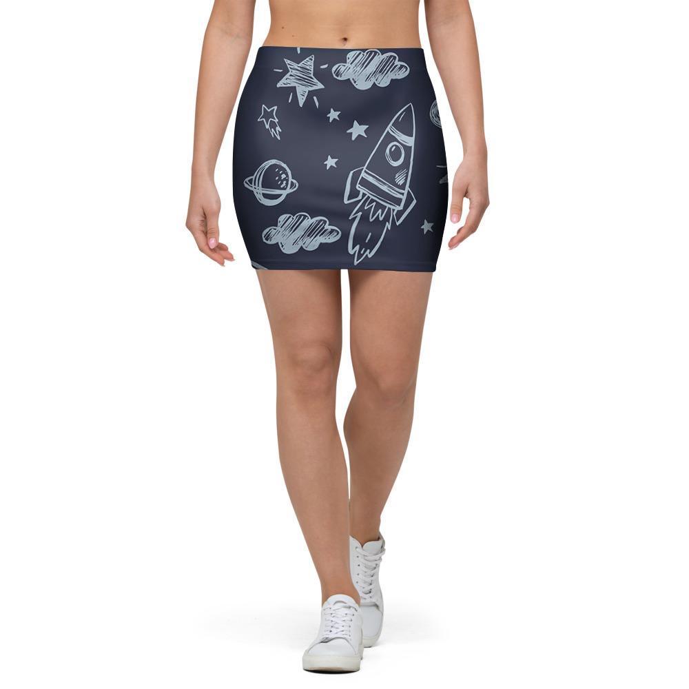 Cartoon Galaxy Space Mini Skirt-grizzshop