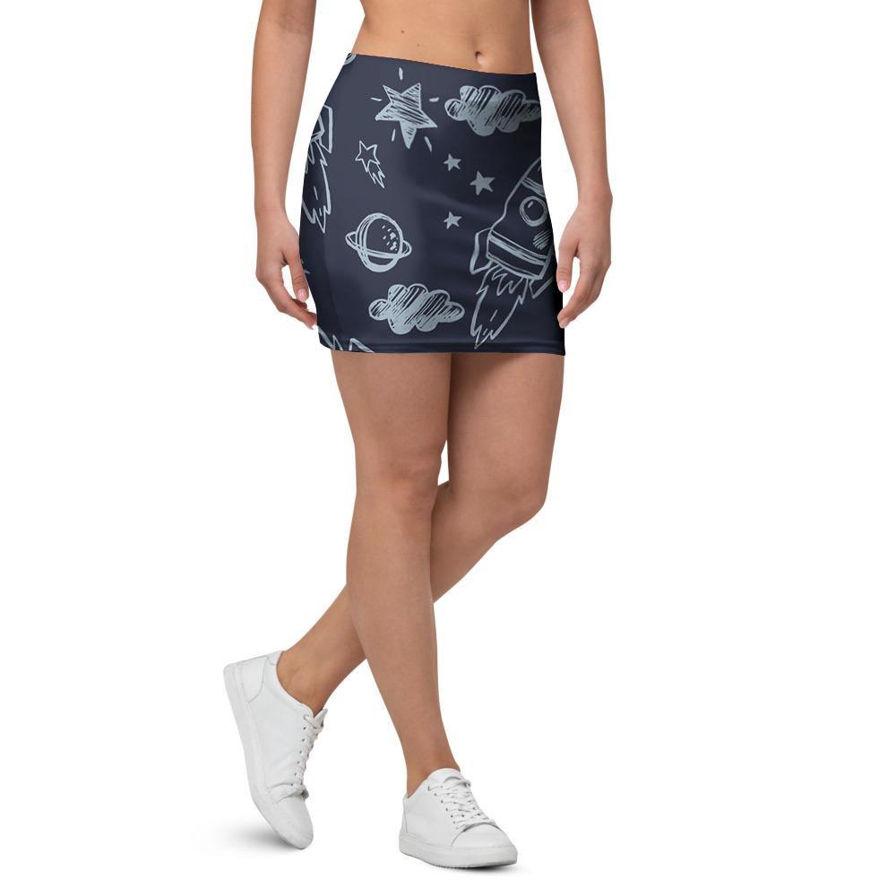 Cartoon Galaxy Space Mini Skirt-grizzshop