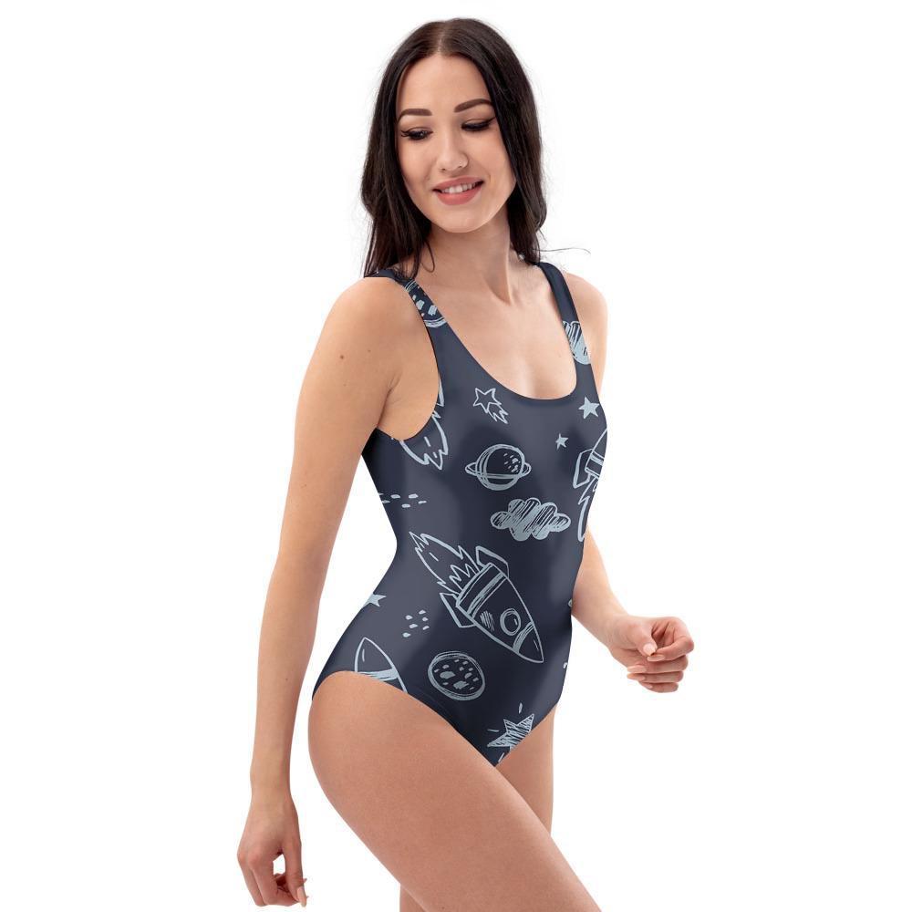 Cartoon Galaxy Space One Piece Swimsuite-grizzshop