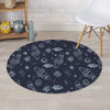 Cartoon Galaxy Space Round Rug-grizzshop