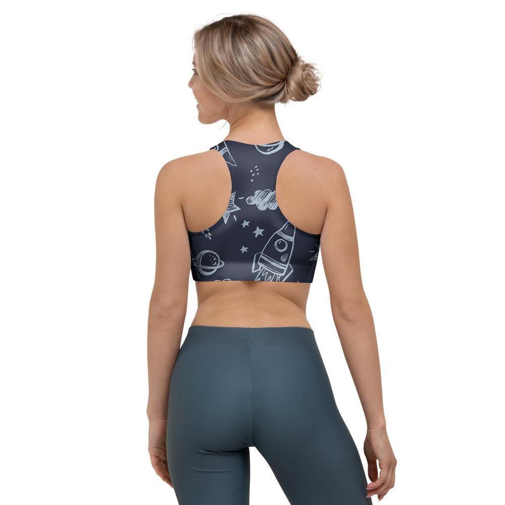 Cartoon Galaxy Space Sports Bra-grizzshop