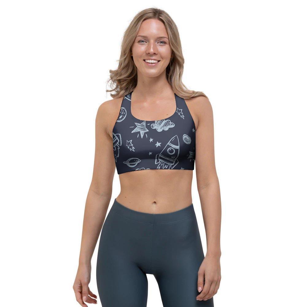 Cartoon Galaxy Space Sports Bra-grizzshop