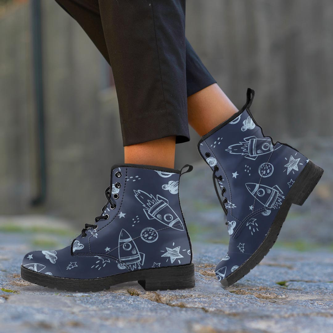 Cartoon Galaxy Space Women's Boots-grizzshop