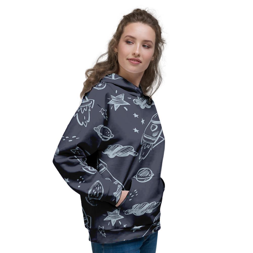 Cartoon Galaxy Space Women's Hoodie-grizzshop