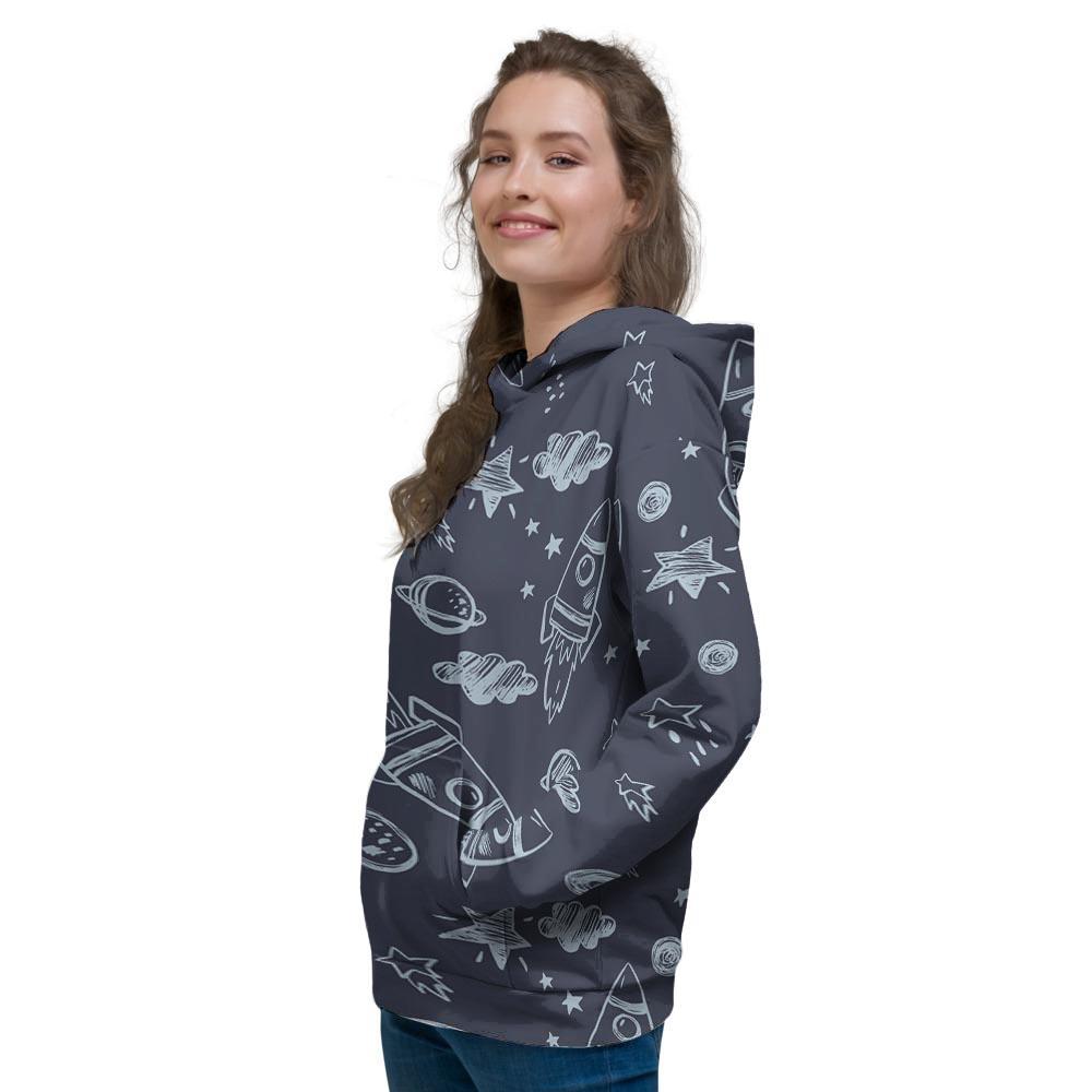 Cartoon Galaxy Space Women's Hoodie-grizzshop