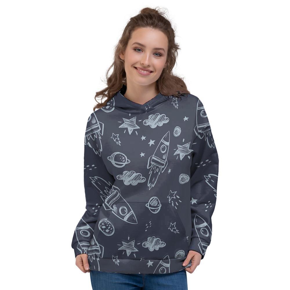 Cartoon Galaxy Space Women's Hoodie-grizzshop