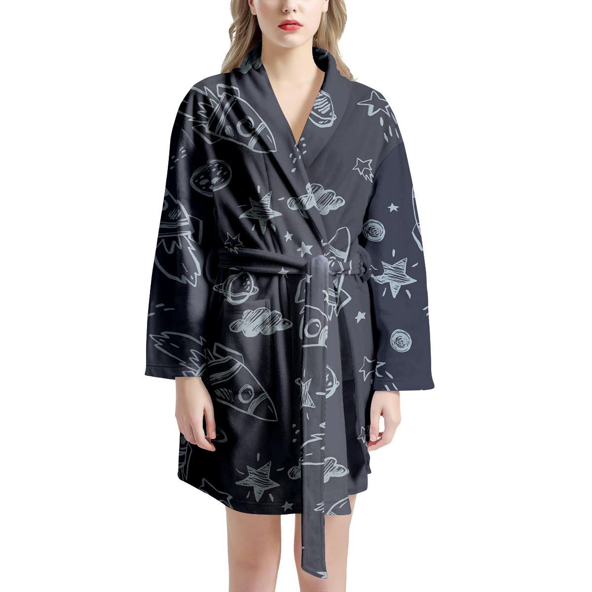 Cartoon Galaxy Space Women's Robe-grizzshop