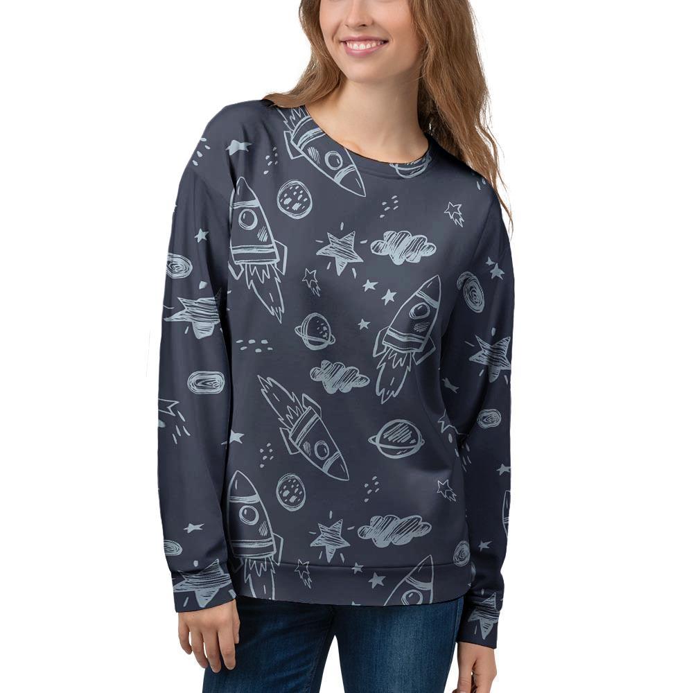 Cartoon Galaxy Space Women's Sweatshirt-grizzshop