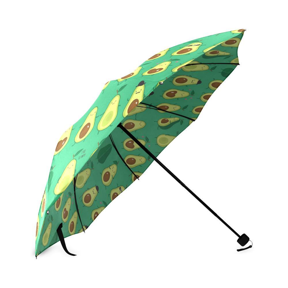 Cartoon Green Avocado Pattern Print Foldable Umbrella-grizzshop