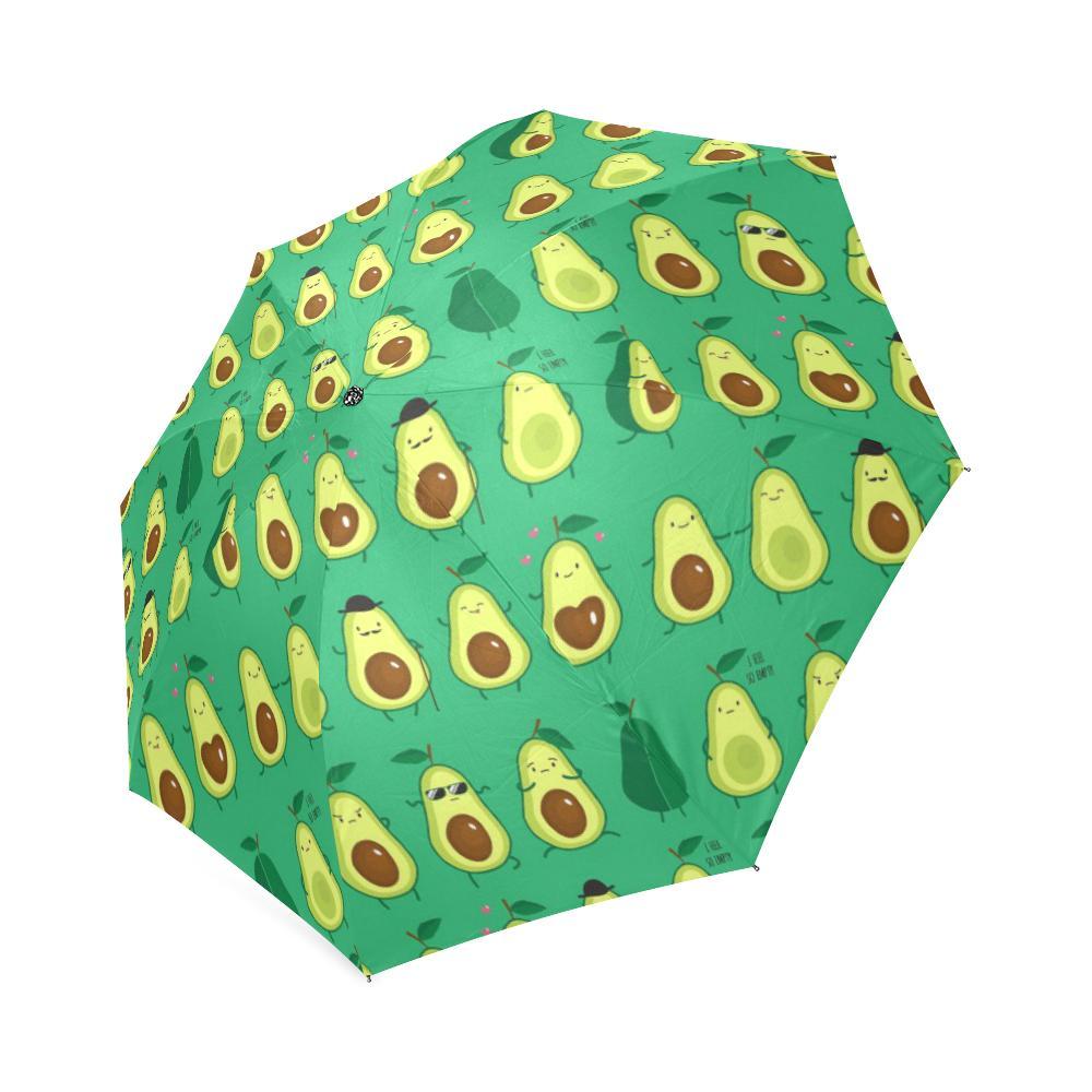 Cartoon Green Avocado Pattern Print Foldable Umbrella-grizzshop
