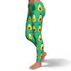 Cartoon Green Avocado Pattern Print Pattern Women Leggings-grizzshop