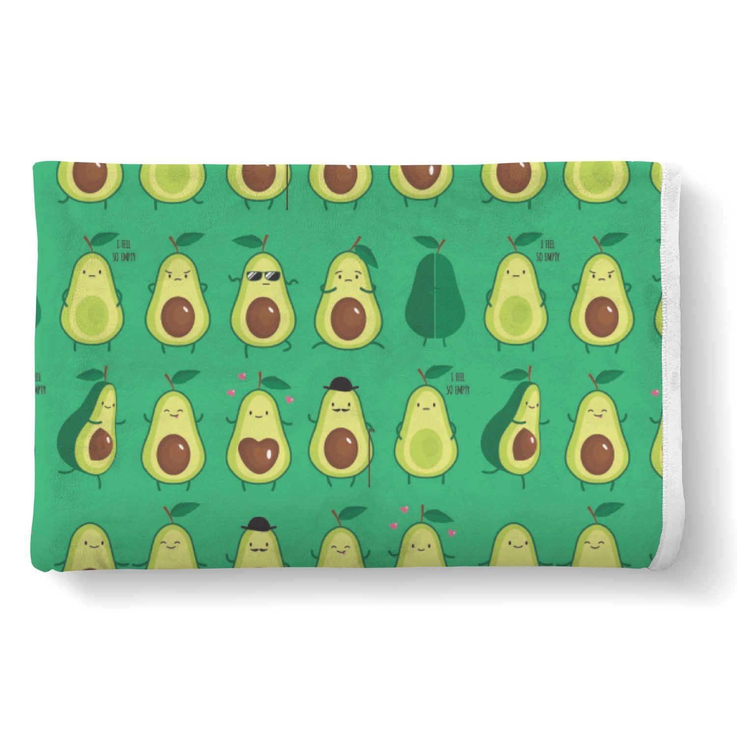 Cartoon Green Avocado Pattern Print Throw Blanket-grizzshop