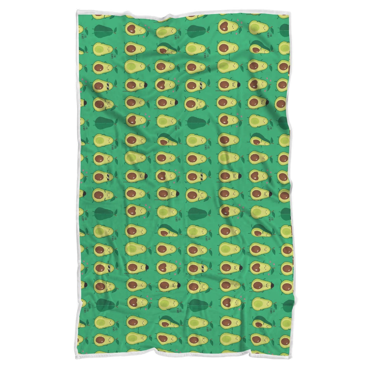 Cartoon Green Avocado Pattern Print Throw Blanket-grizzshop