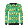 Cartoon Green Avocado Pattern Print Women Crewneck Sweatshirt-grizzshop