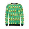 Cartoon Green Avocado Pattern Print Women Crewneck Sweatshirt-grizzshop