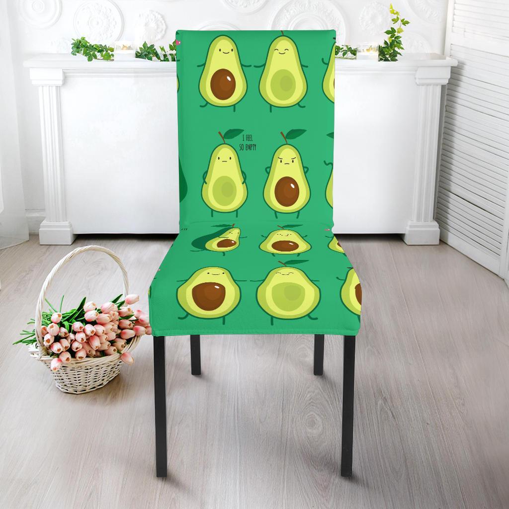 Cartoon Green Avocado Patttern Print Chair Cover-grizzshop