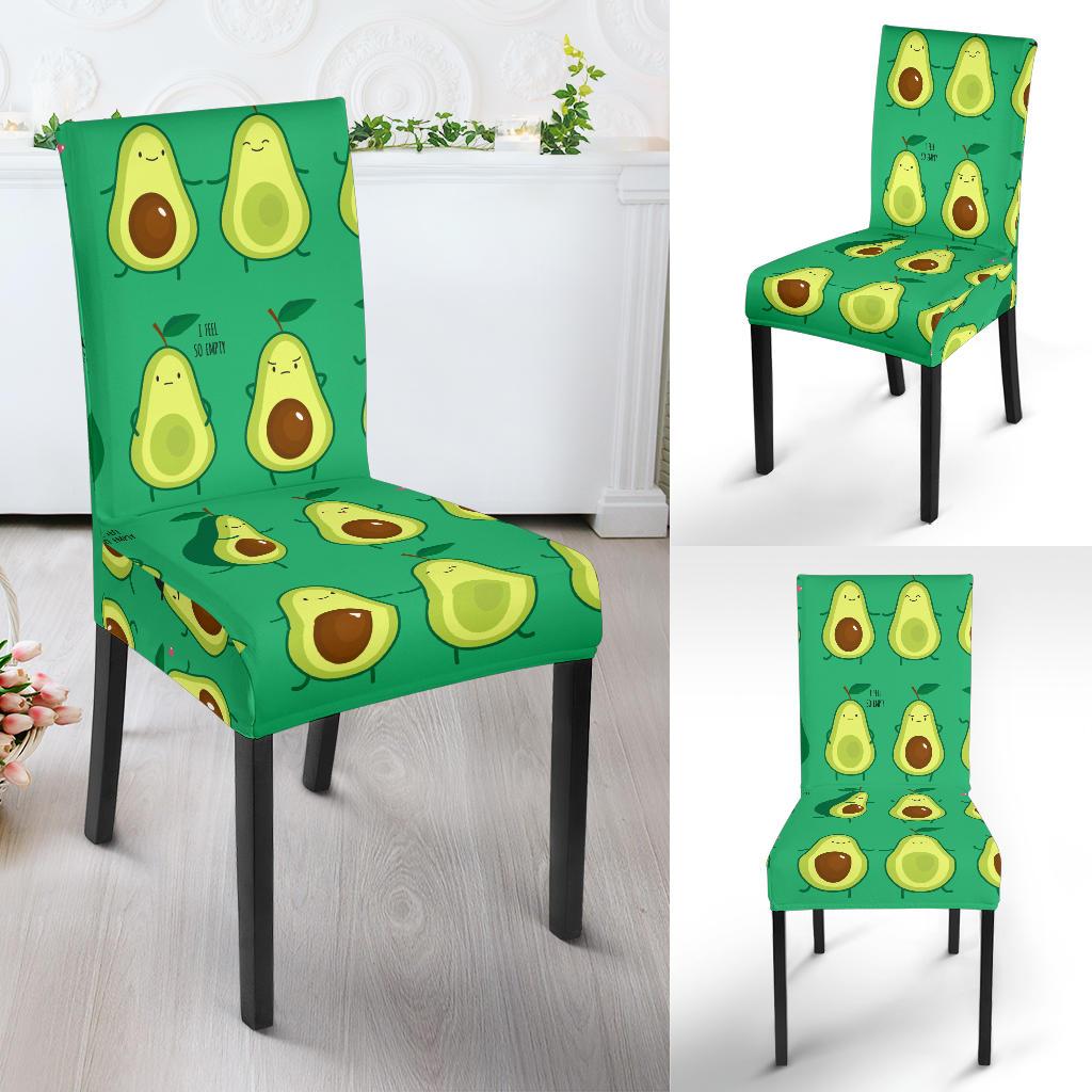 Cartoon Green Avocado Patttern Print Chair Cover-grizzshop