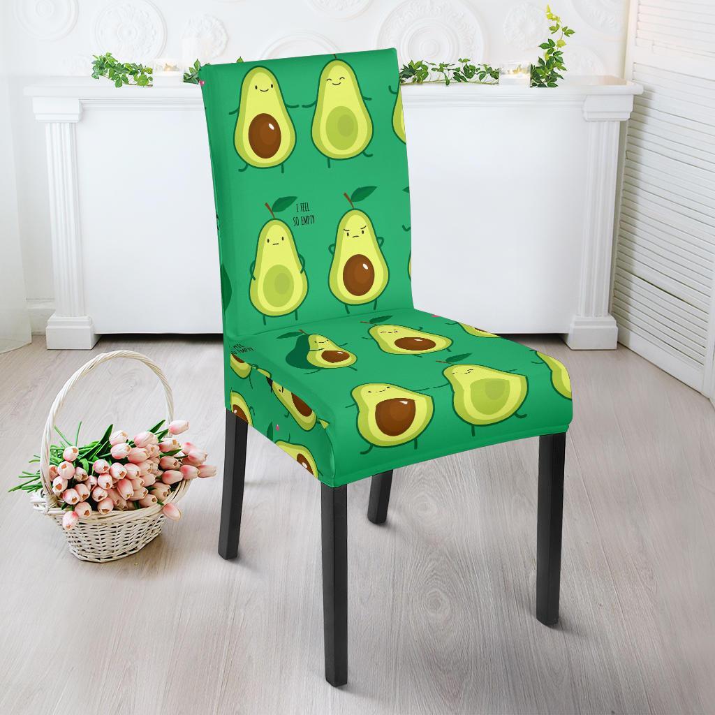 Cartoon Green Avocado Patttern Print Chair Cover-grizzshop