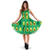 Cartoon Green Avocado Patttern Print Dress-grizzshop
