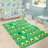 Cartoon Green Avocado Patttern Print Floor Mat-grizzshop