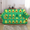 Cartoon Green Avocado Patttern Print Loveseat Cover-grizzshop