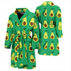 Cartoon Green Avocado Patttern Print Men Long Robe-grizzshop