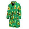 Cartoon Green Avocado Patttern Print Men Long Robe-grizzshop