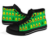 Cartoon Green Avocado Patttern Print Men Women's High Top Shoes-grizzshop