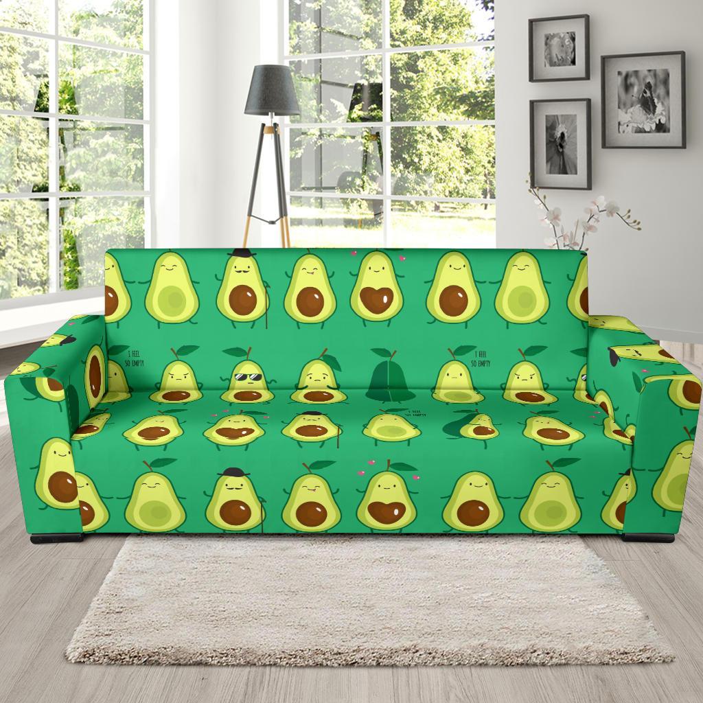 Cartoon Green Avocado Patttern Print Sofa Covers-grizzshop