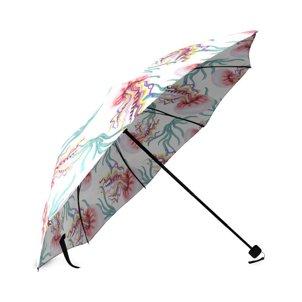 Cartoon Jellyfish Pattern Print Foldable Umbrella-grizzshop