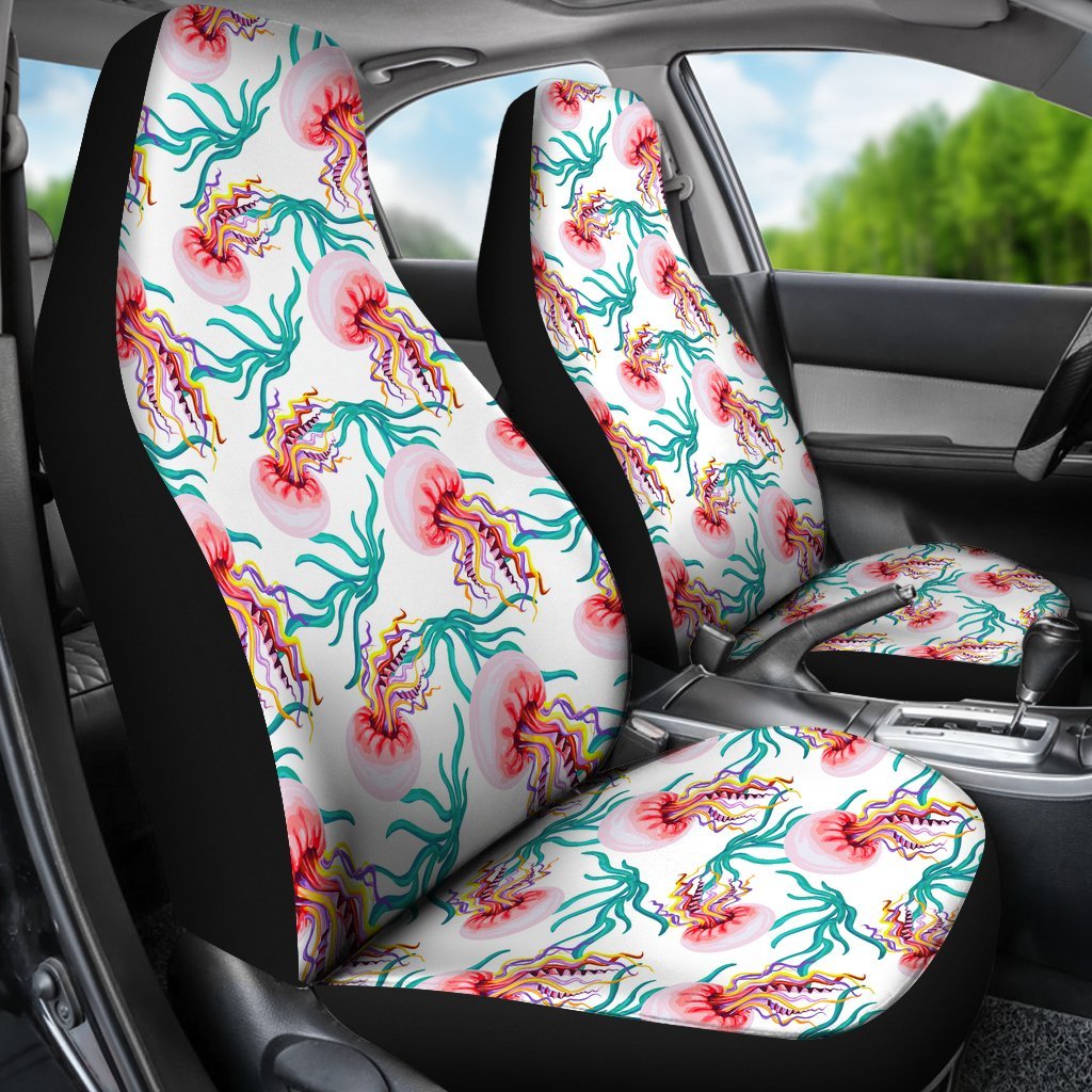 Cartoon Jellyfish Pattern Print Universal Fit Car Seat Cover-grizzshop