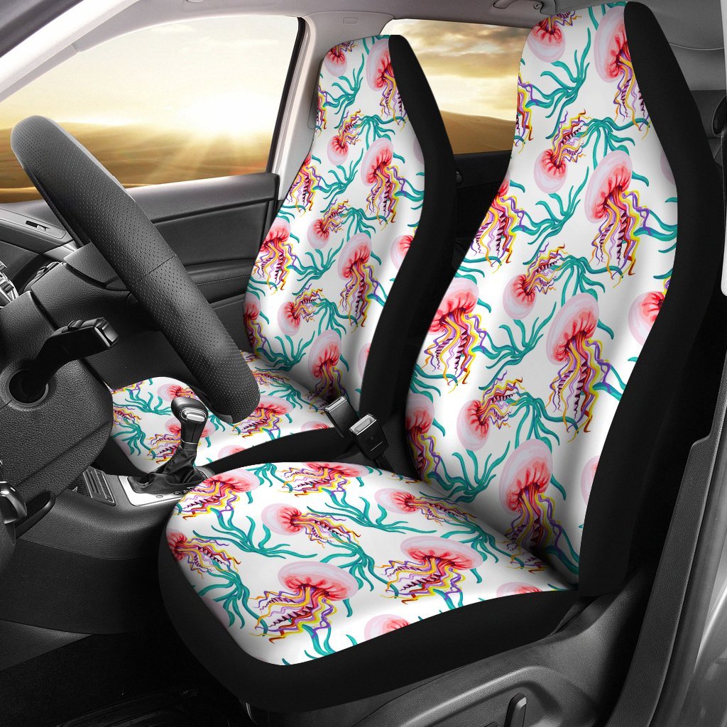 Cartoon Jellyfish Pattern Print Universal Fit Car Seat Cover-grizzshop