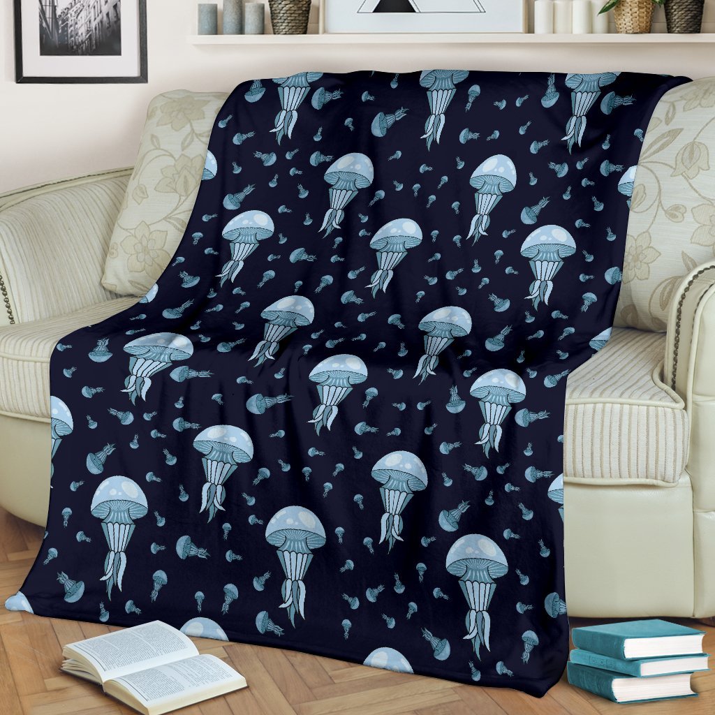 Cartoon Jellyfish Print Pattern Blanket-grizzshop