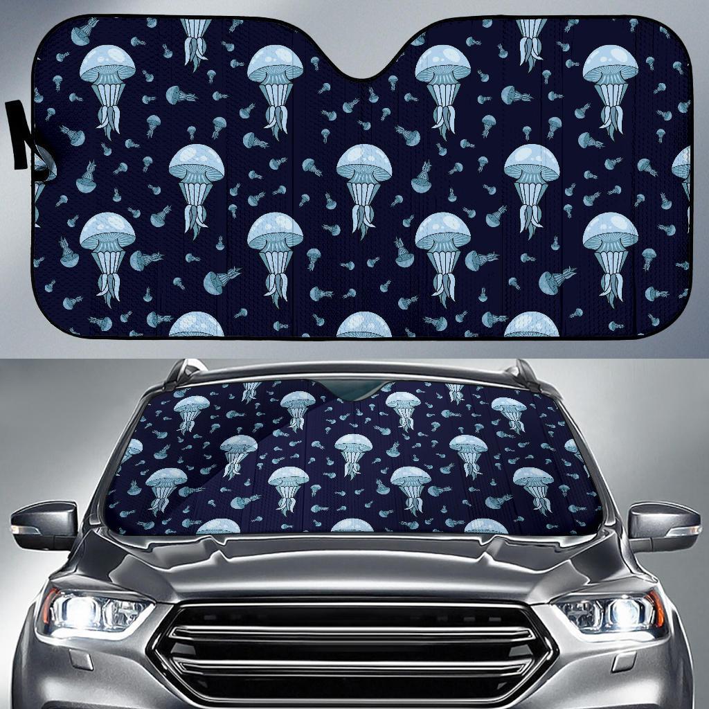 Cartoon Jellyfish Print Pattern Car Sun Shade-grizzshop