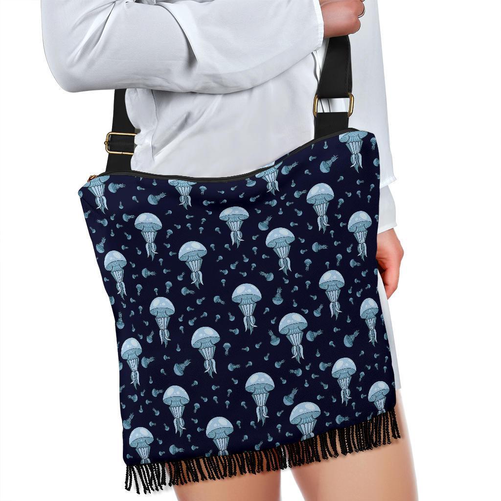 Cartoon Jellyfish Print Pattern Crossbody Bags-grizzshop