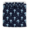 Cartoon Jellyfish Print Pattern Duvet Cover Bedding Set-grizzshop