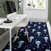 Cartoon Jellyfish Print Pattern Floor Mat-grizzshop