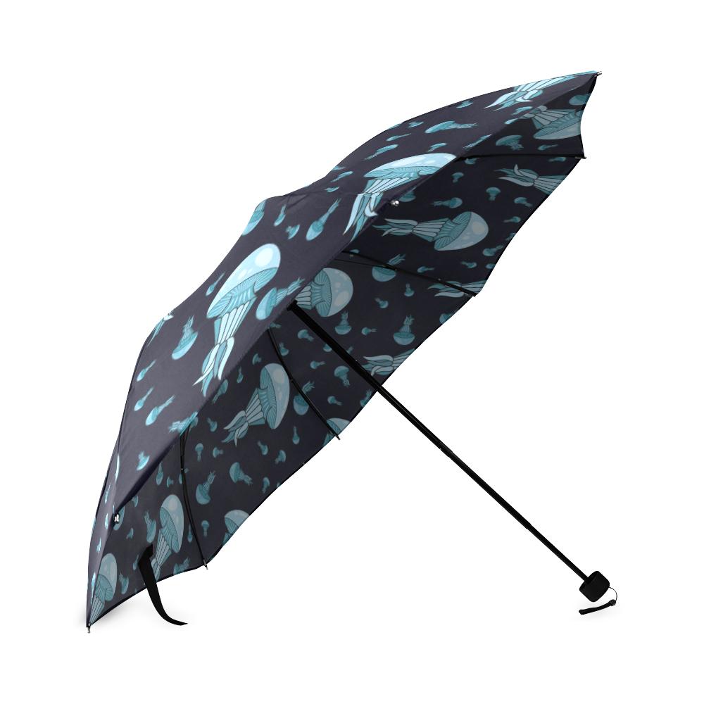 Cartoon Jellyfish Print Pattern Foldable Umbrella-grizzshop
