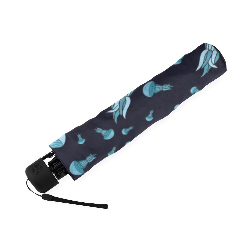 Cartoon Jellyfish Print Pattern Foldable Umbrella-grizzshop