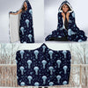 Cartoon Jellyfish Print Pattern Hooded Blanket-grizzshop