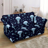 Cartoon Jellyfish Print Pattern Loveseat Cover-grizzshop