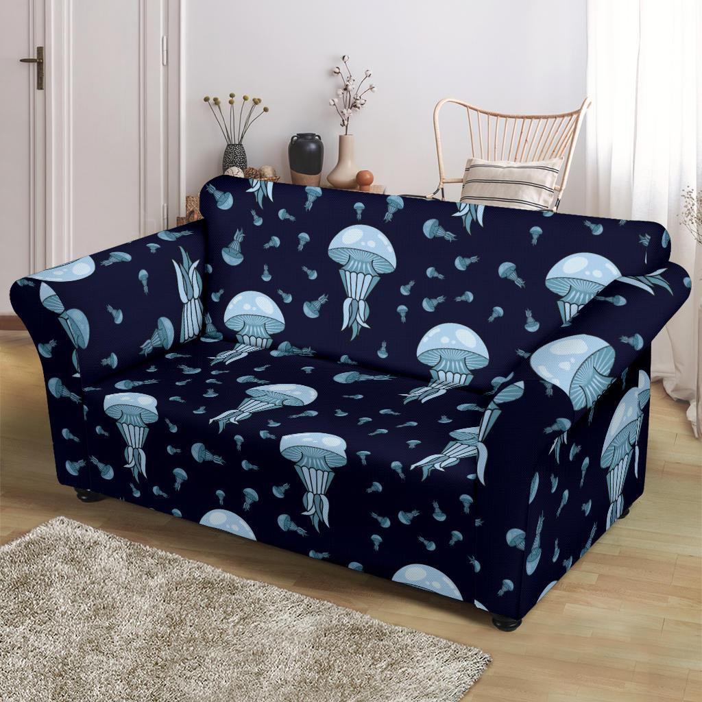 Cartoon Jellyfish Print Pattern Loveseat Cover-grizzshop