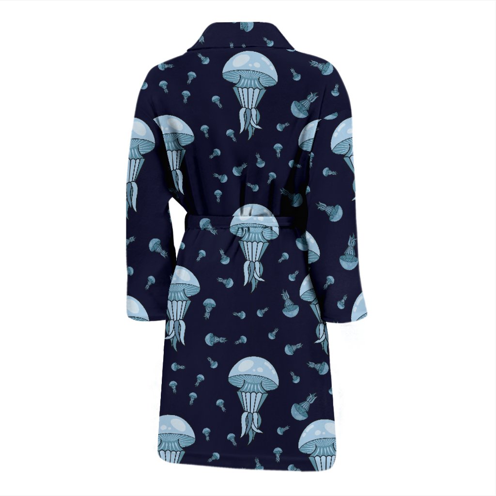 Cartoon Jellyfish Print Pattern Men Long Robe-grizzshop