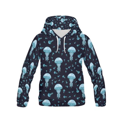 Cartoon Jellyfish Print Pattern Men Pullover Hoodie-grizzshop