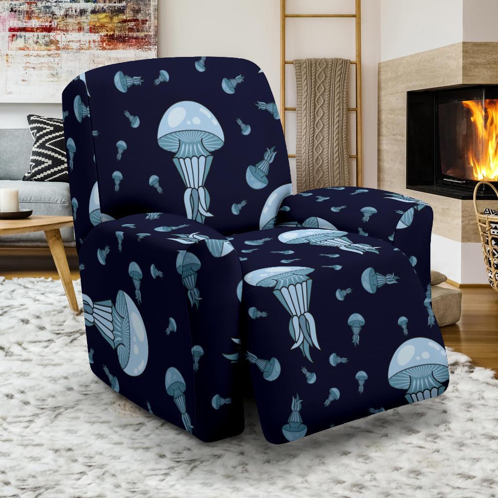 Cartoon Jellyfish Print Pattern Recliner Cover-grizzshop