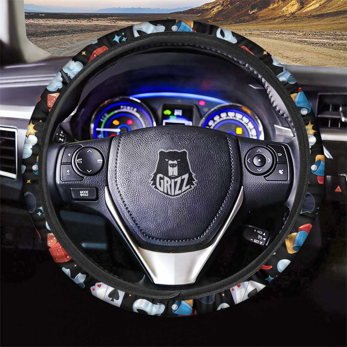 Cartoon Magic Show Print Pattern Car Steering Wheel Cover-grizzshop