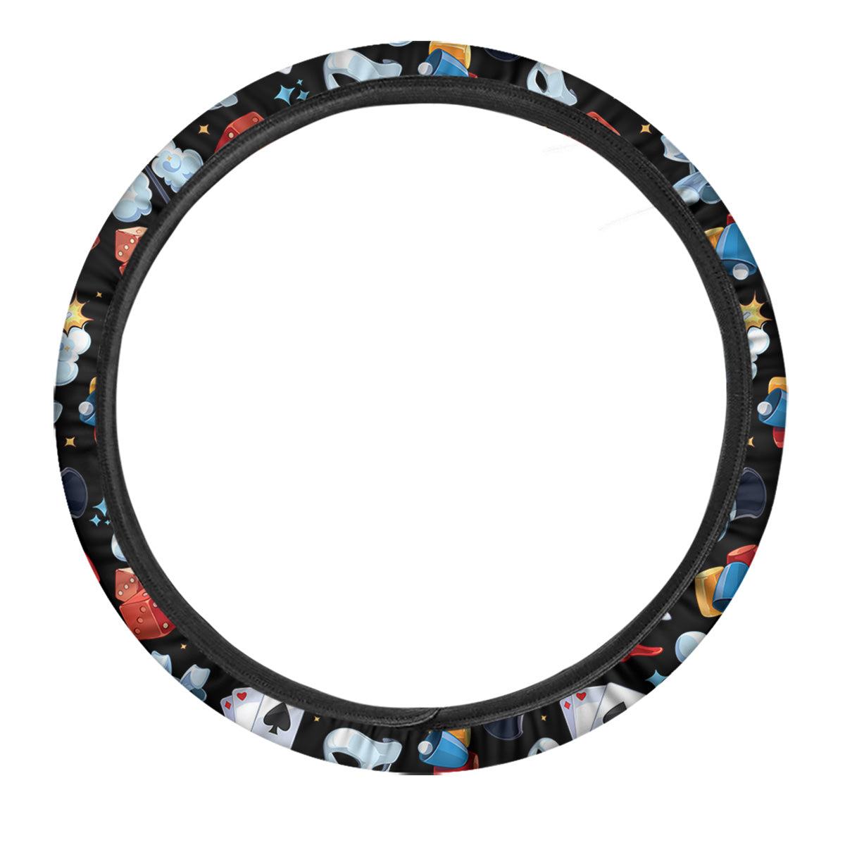 Cartoon Magic Show Print Pattern Car Steering Wheel Cover-grizzshop