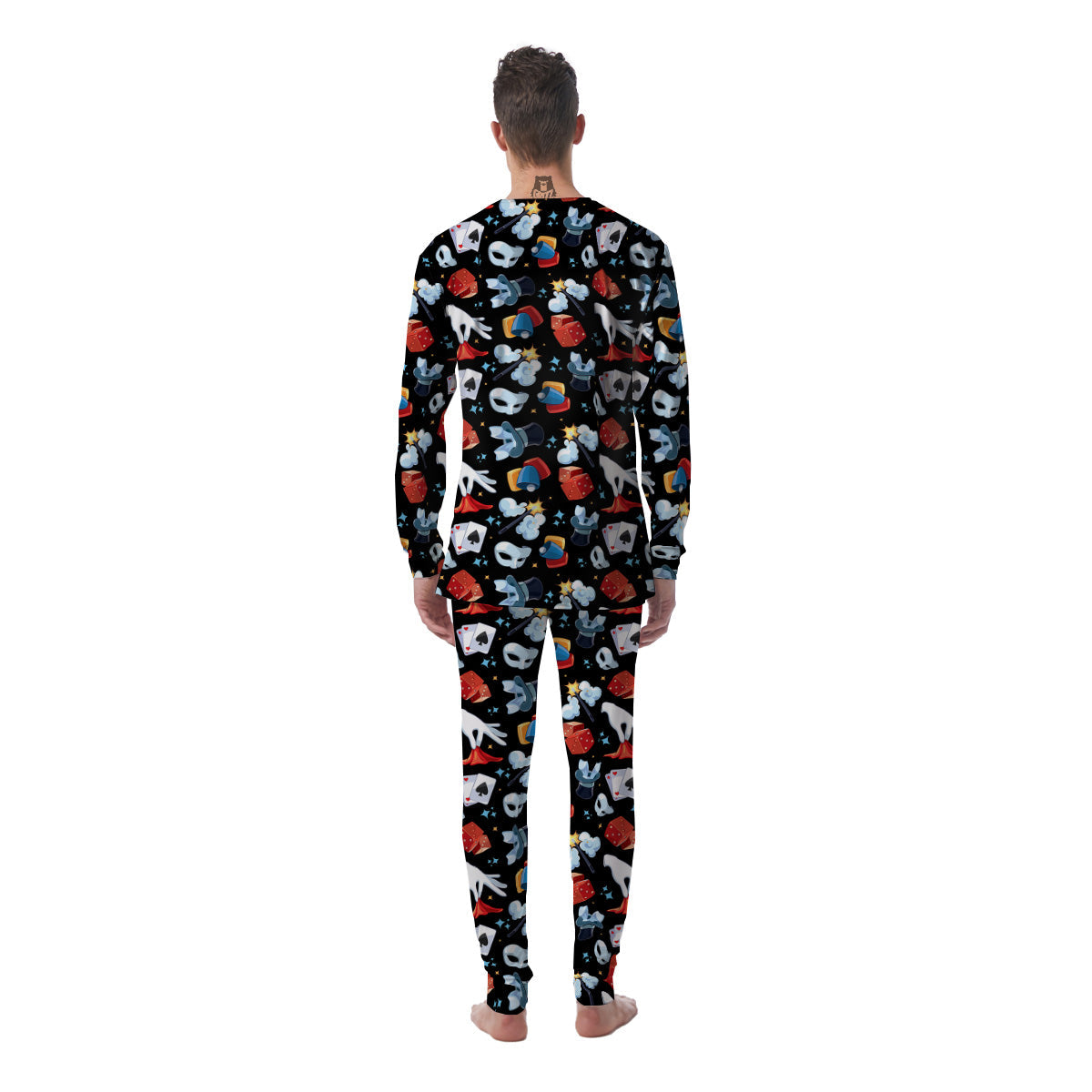 Cartoon Magic Show Print Pattern Men's Pajamas-grizzshop