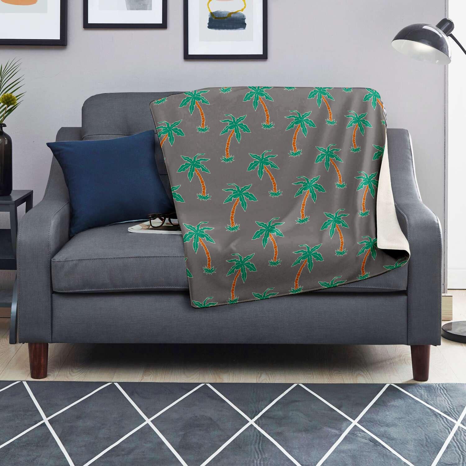 Cartoon Palm Tree Hawaiian Print Blanket-grizzshop